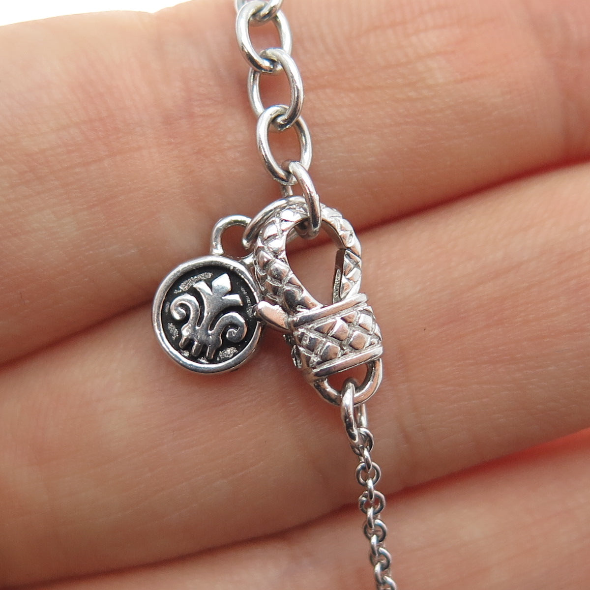 ANDREA CANDELA 925 Sterling Silver 18K Gold Vintage Real Citrine Necklace 16-18"