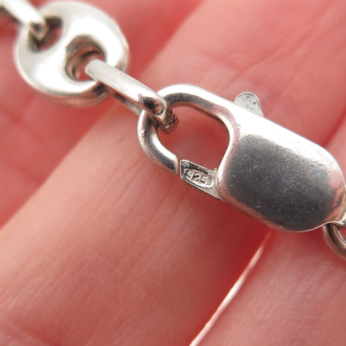 925 Sterling Silver Vintage Anchor Mariner Chain Necklace 16"