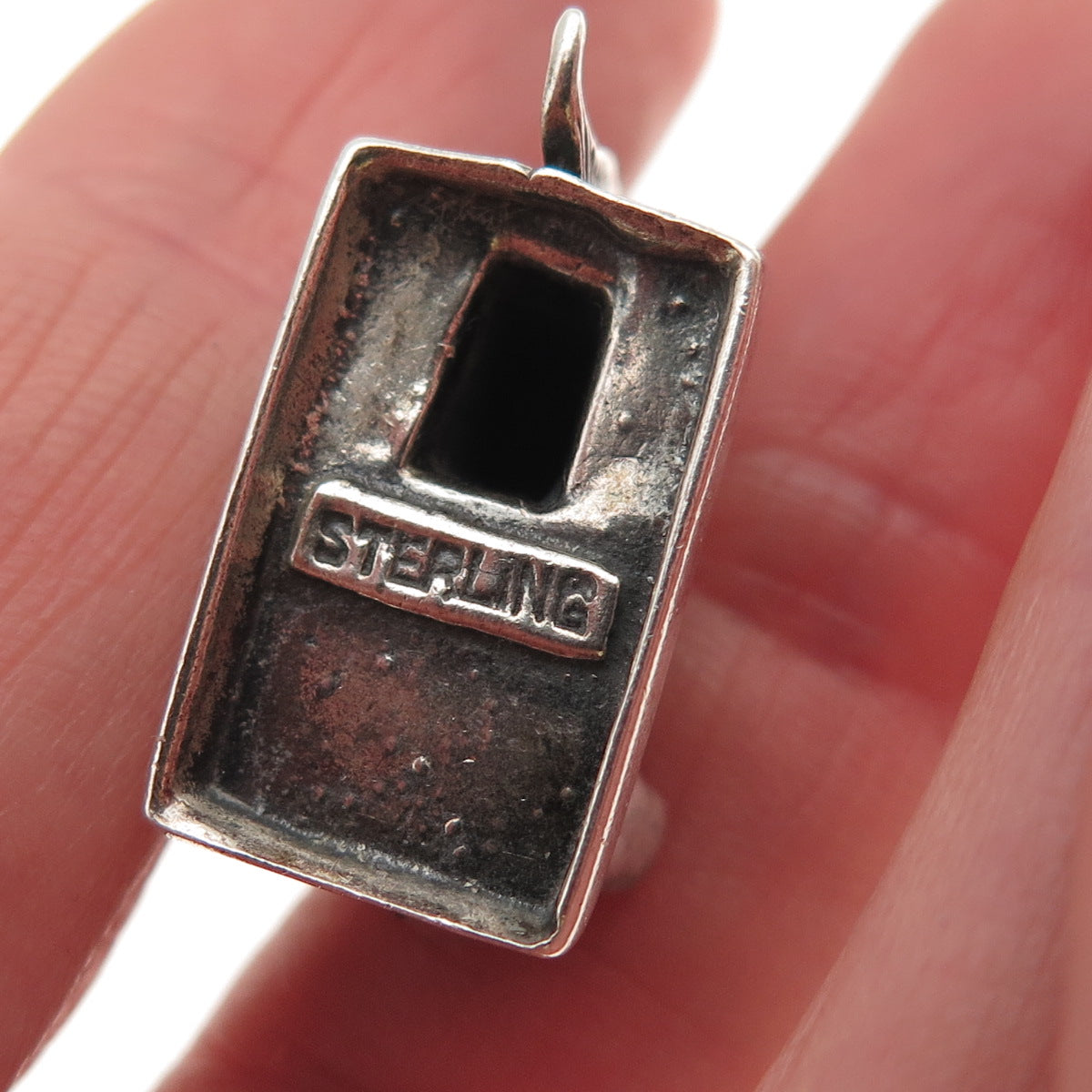 925 Sterling Silver Vintage Water Pump & Bucket Spring Ring Lock 3D Mini Pendant