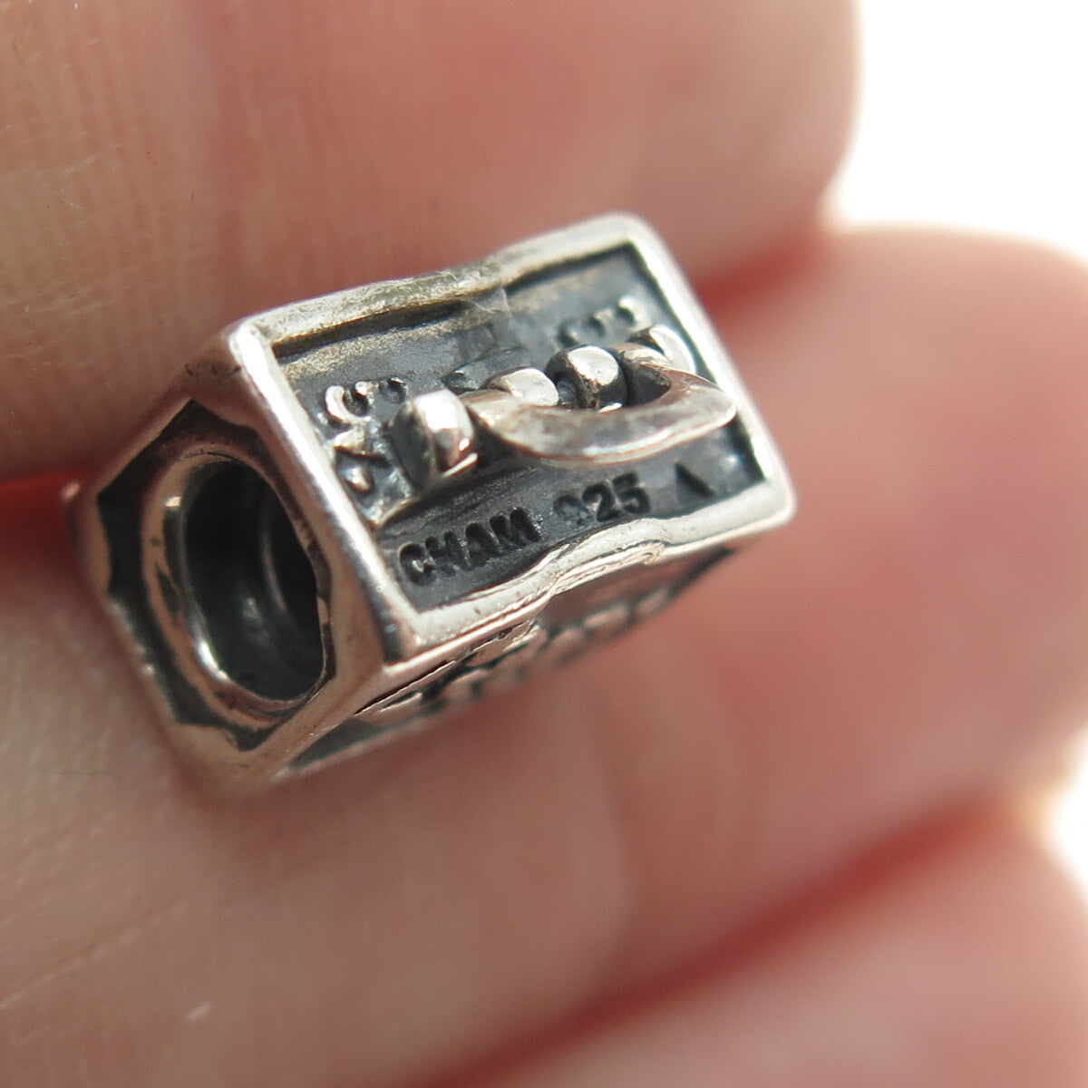 CHAMILIA 925 Sterling Silver NY Travel Suitcase Bead Charm