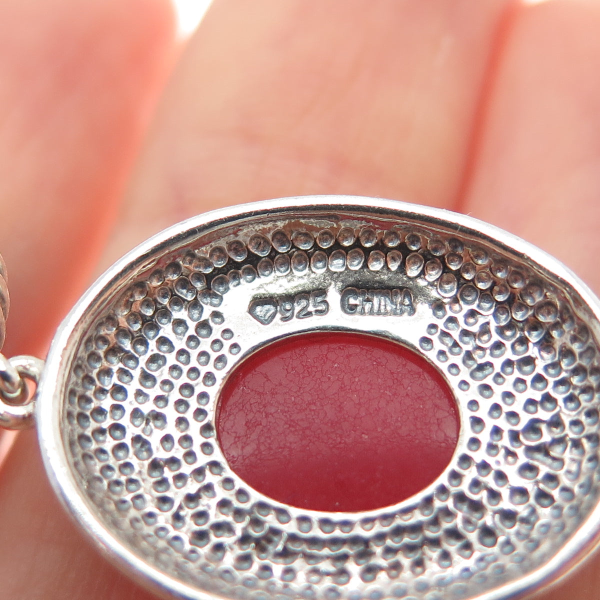925 Sterling Silver Vintage Real Cherry Quartz & Red Garnet Bracelet 6-7.25"