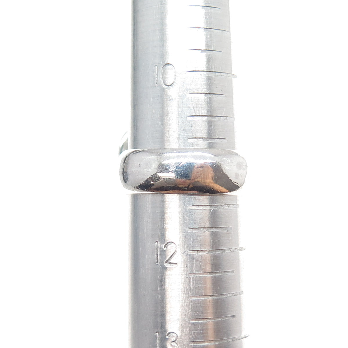 925 Sterling Silver Vintage Real Turquoise Modernist Ring Size 11.5