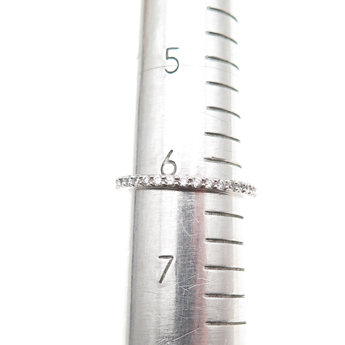 925 Sterling Silver Round-Cut C Z Cross Ring Size 6.25