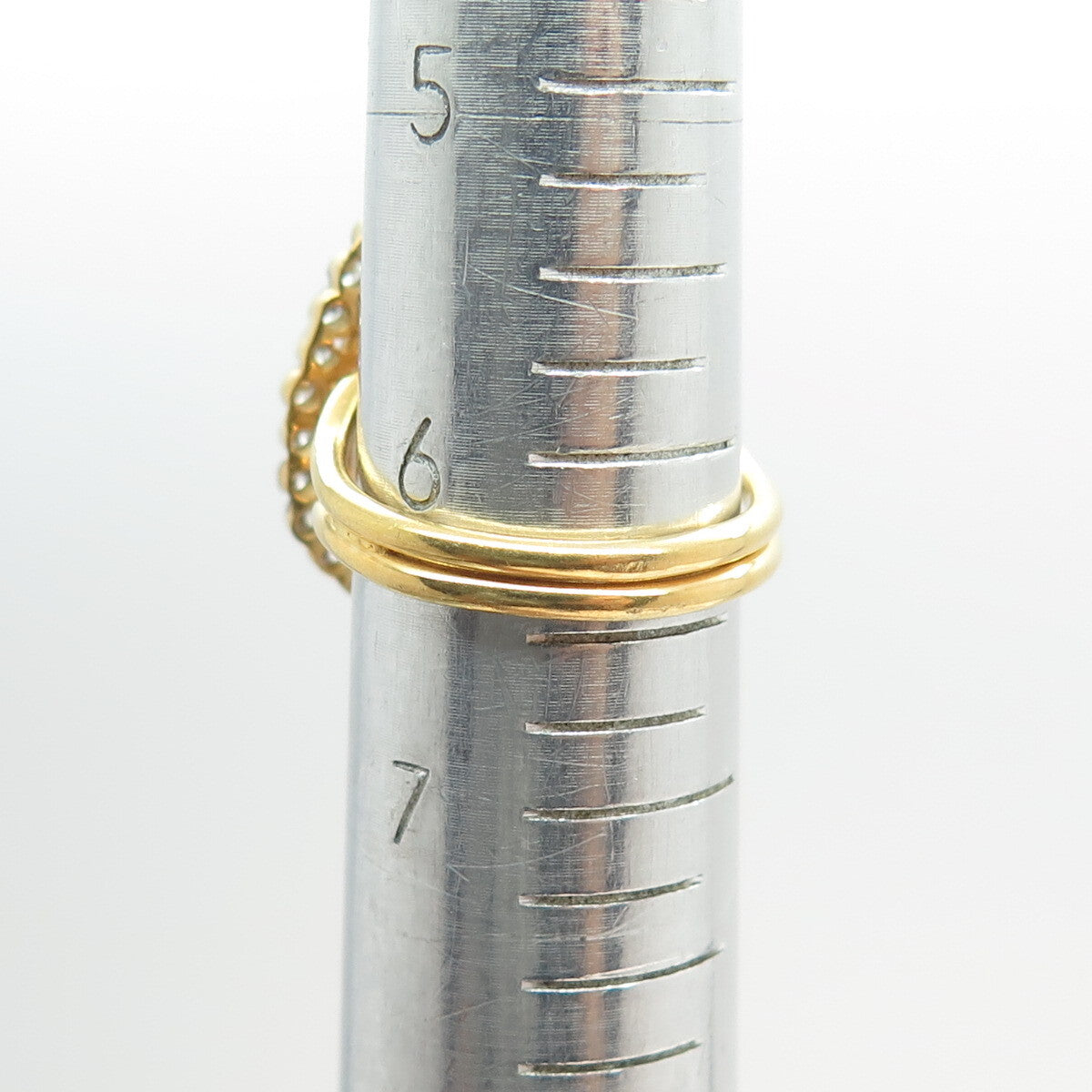 925 Sterling Silver Gold Plated Vintage Real Smoky Quartz & C Z Ring Size 6.5