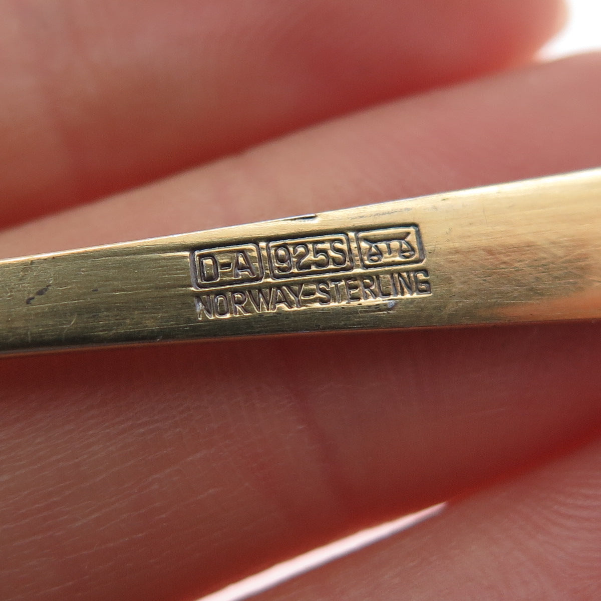 DAVID ANDERSEN 925S Sterling Gold Plated Vintage Norway Enamel Coffee Spoon