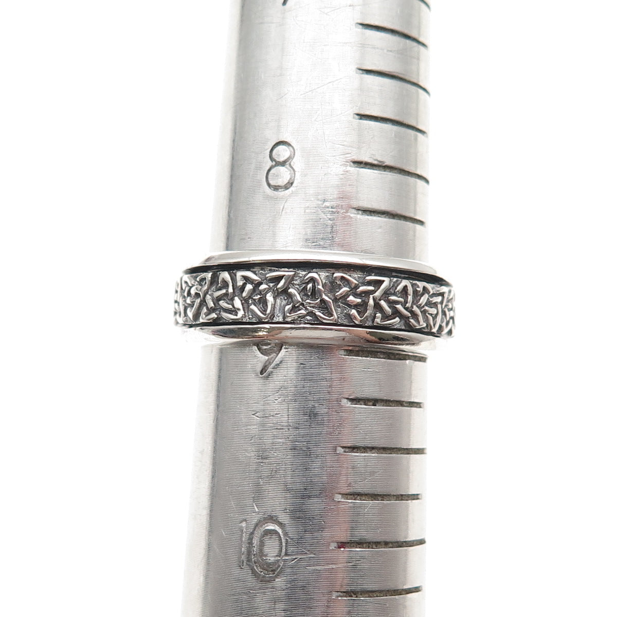 925 Sterling Silver Vintage Celtic Trinity Rotating Band Ring Size 9