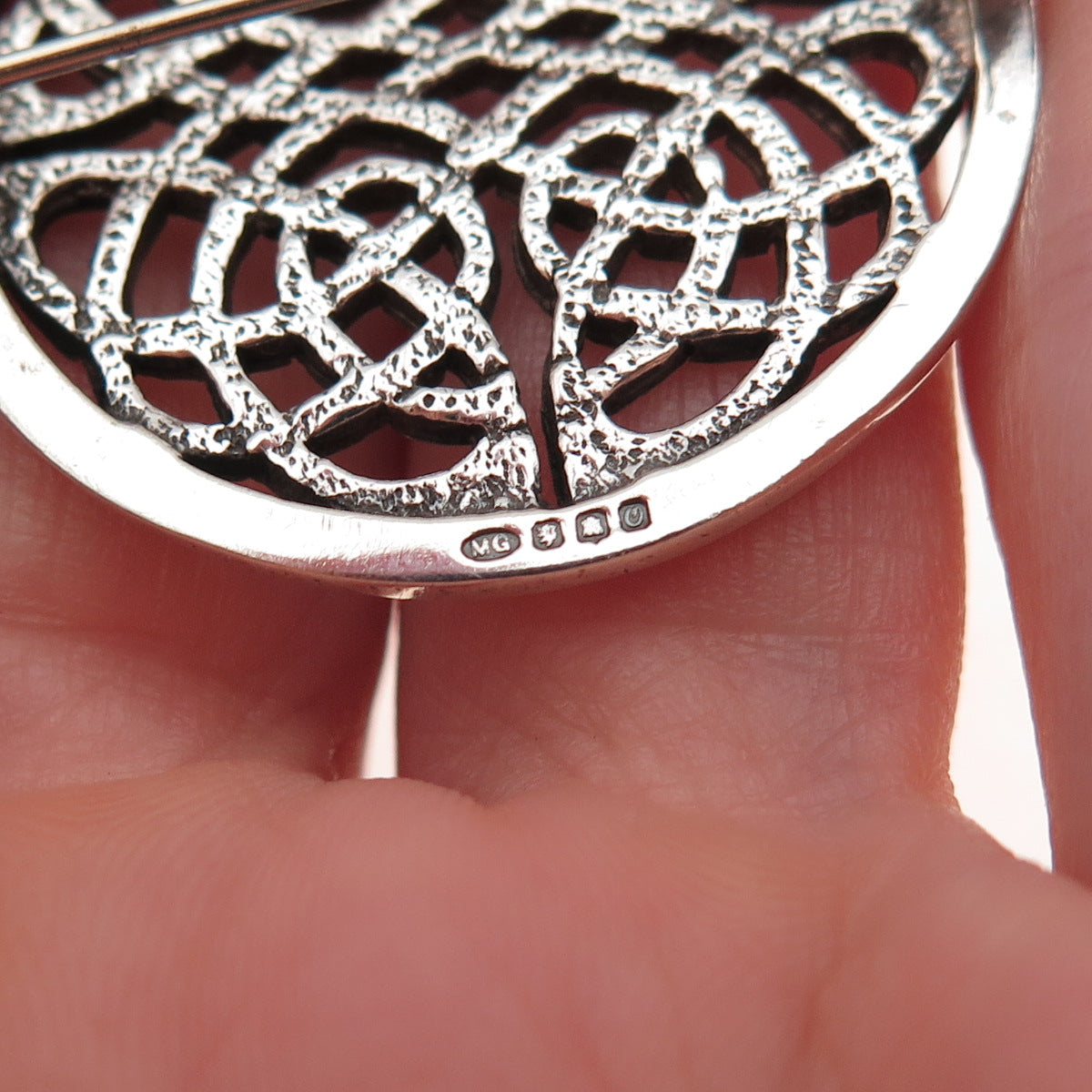Ortak Silvercraft 925 Sterling Silver Vintage 1988 Edinburgh Celtic Knot Brooch