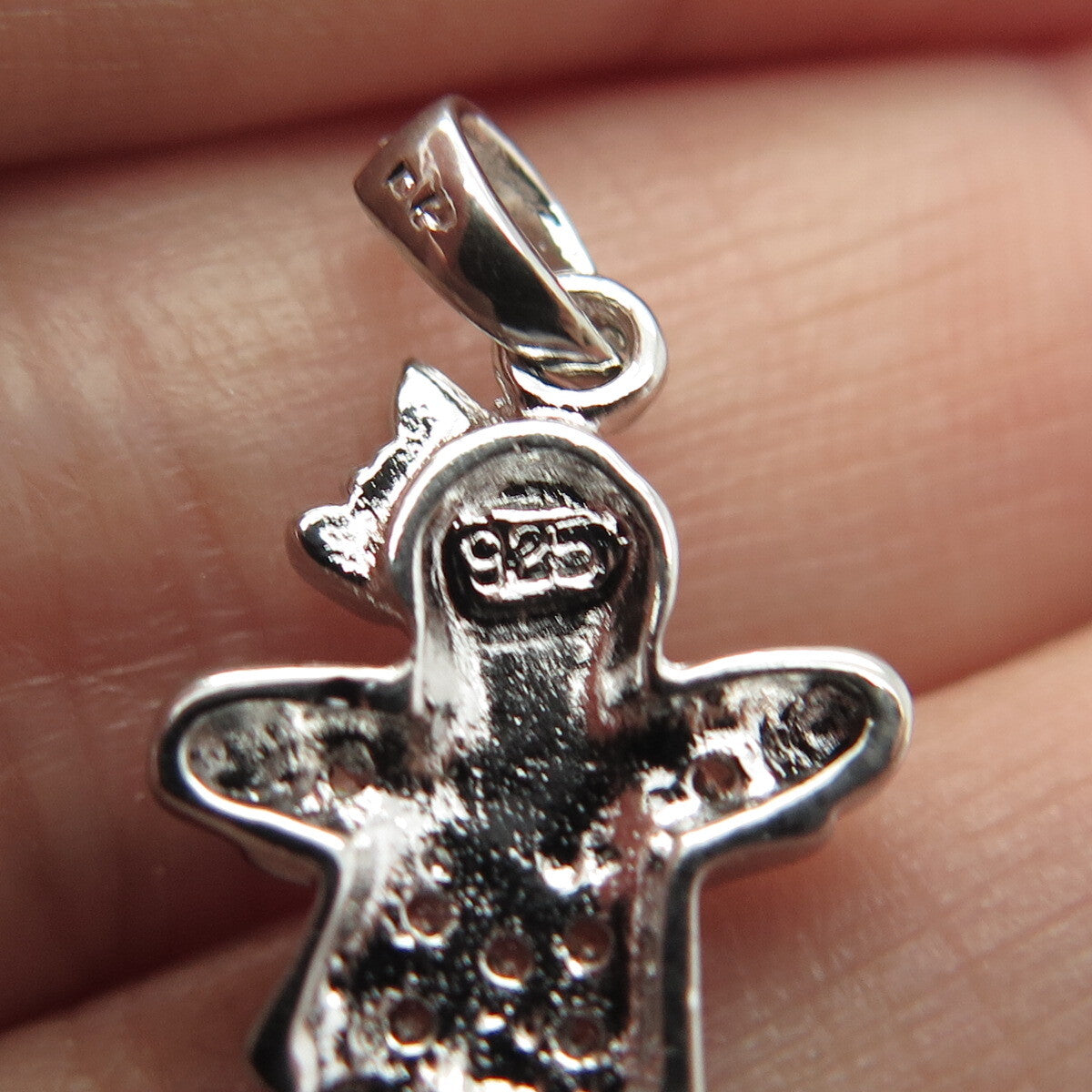925 Sterling Silver C Z Happy Girl Charm Pendant