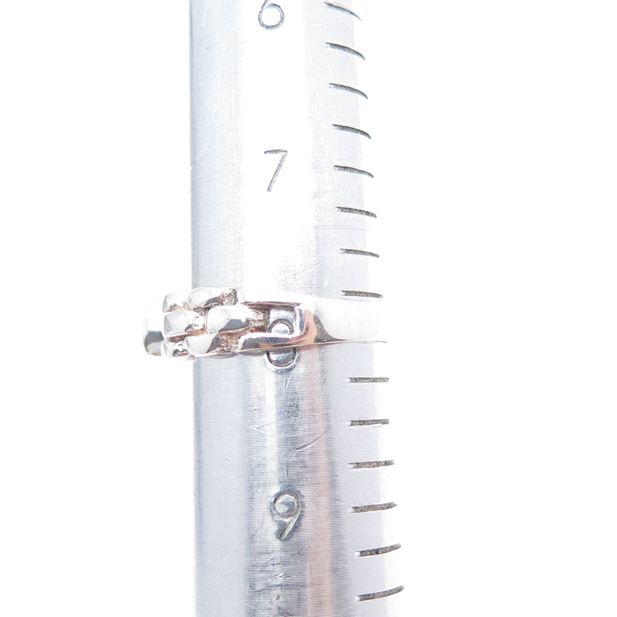 JACKSON HOLE 925 Sterling Silver Oval-Cut C Z Panther Link Ring Size 8