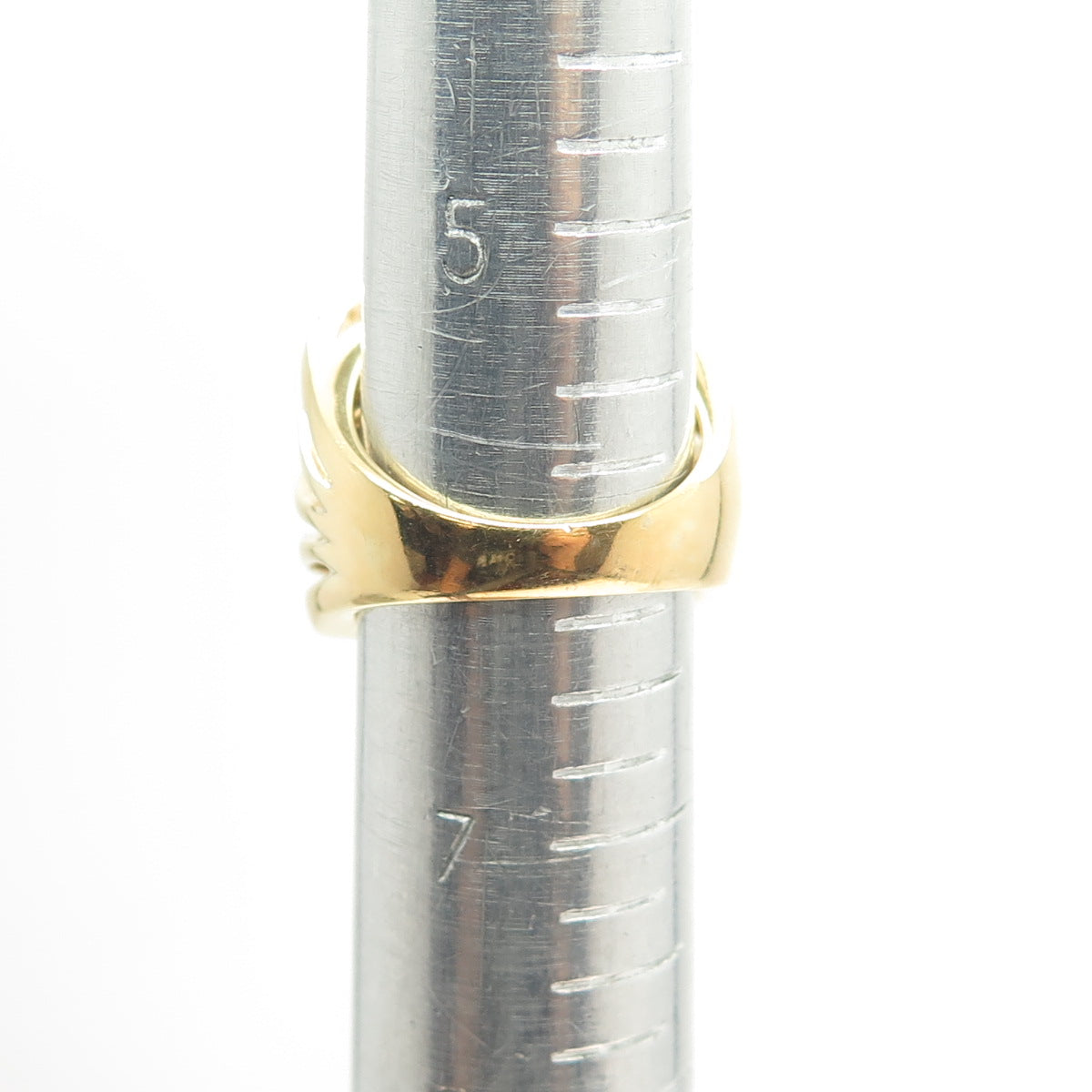 925 Sterling Silver Gold Plated C Z Multi-Row Interlocked Ring Size 6.25