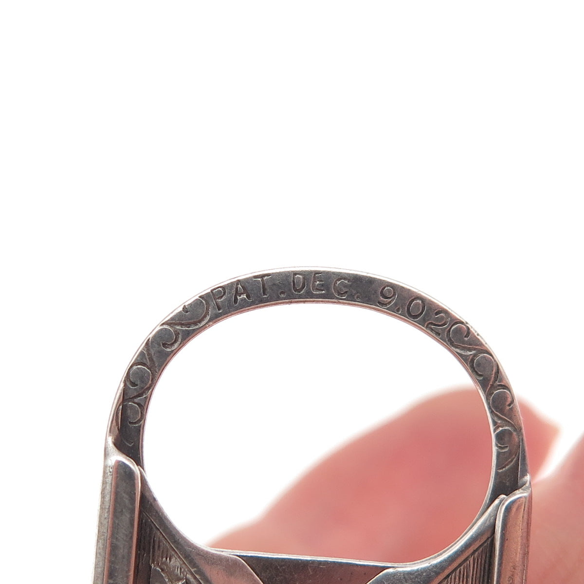 Reinhold Steinecke 925 Sterling Silver Antique 1902 JG Mono Pocket Cigar Cutter