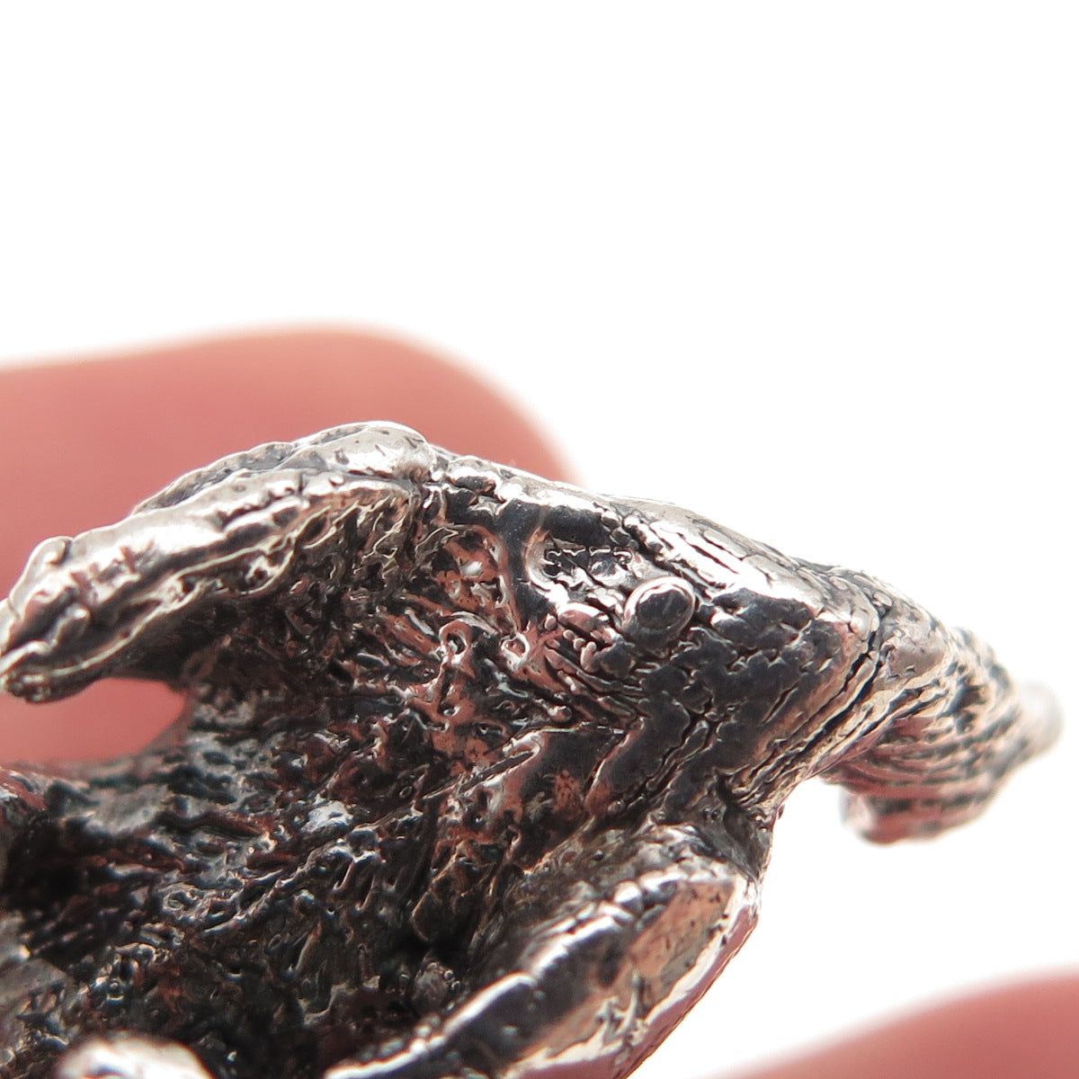 925 Sterling Silver Vintage Collie Dog Hollow Oxidized 3D Charm Pendant