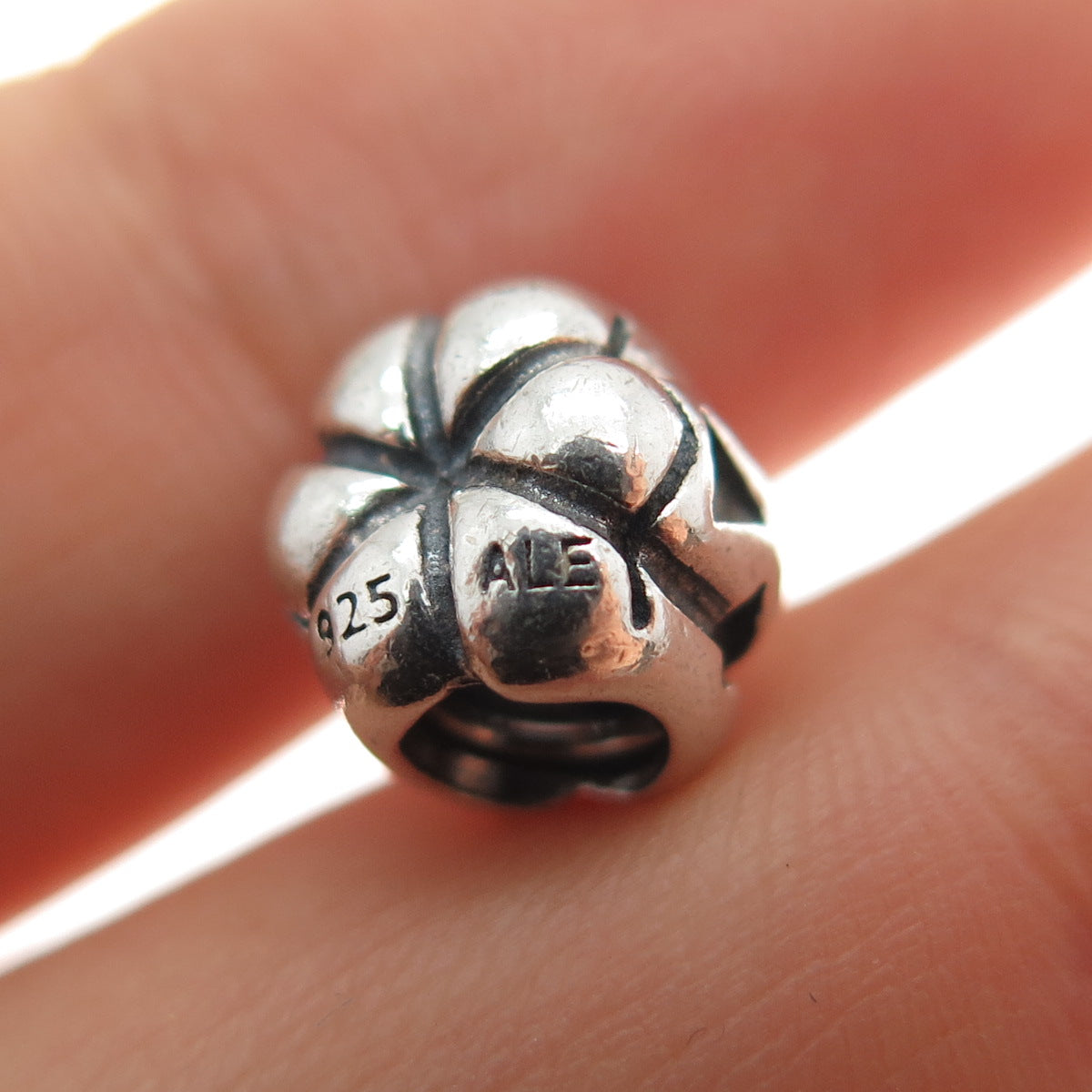 PANDORA 925 Sterling Silver Jack O'Lantern Pumpkin Slide Bead Charm