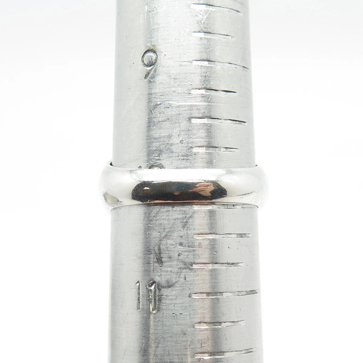 925 Sterling Silver Vintage Ribbed Ring Size 10.25