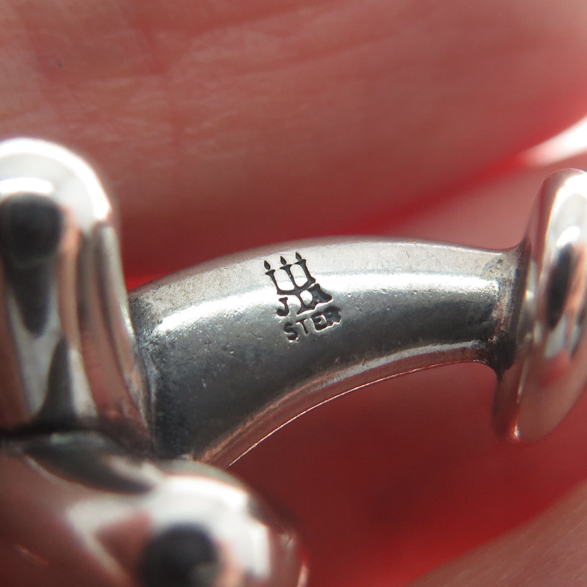 JAMES AVERY 925 Sterling Silver Vintage Puffy Letter X Kisses Cufflinks