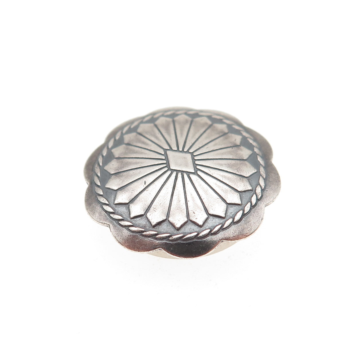 Old Pawn 925 Sterling Silver Vintage Southwestern Concho Tribal Clip Button