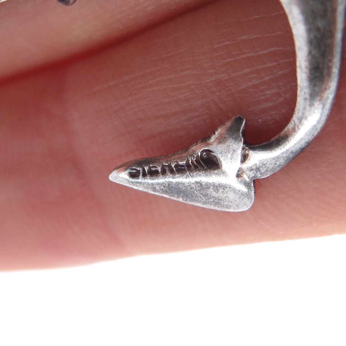 925 Sterling Silver Antique Art Deco Enamel Rudder Club Anchor Oxidized Brooch