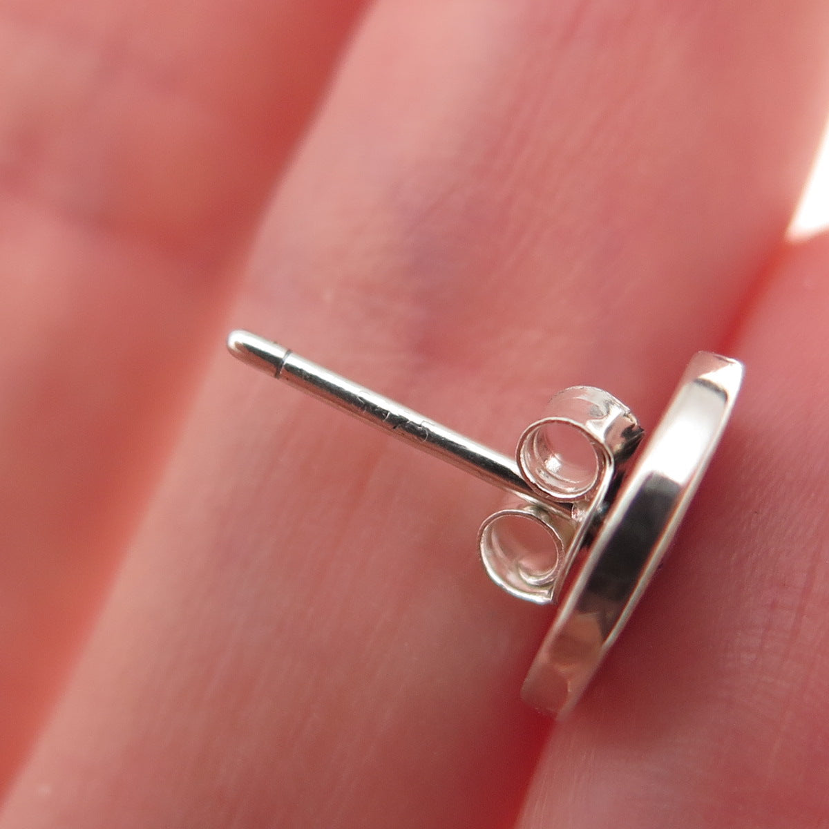 925 Sterling Silver Round-Cut C Z Mercedes-Benz Stud Earrings