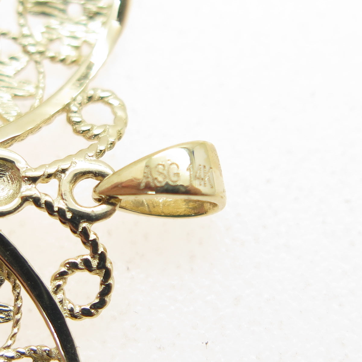 14K Yellow & White Gold Diamond-Cut Floral Butterfly Minimalist Charm Pendant