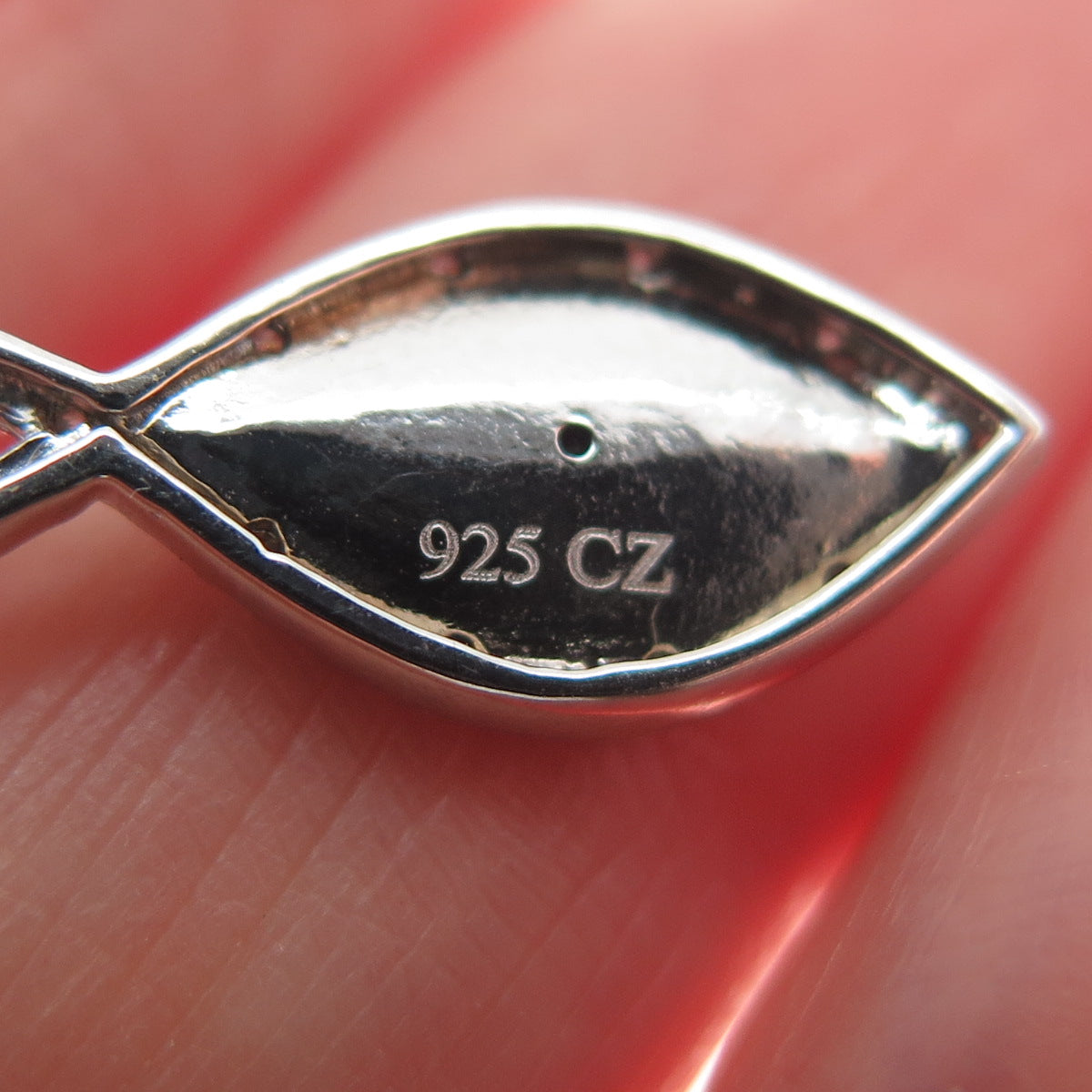 925 Sterling Silver White & Blue Round-Cut Shaped C Z Infinity Slide Pendant