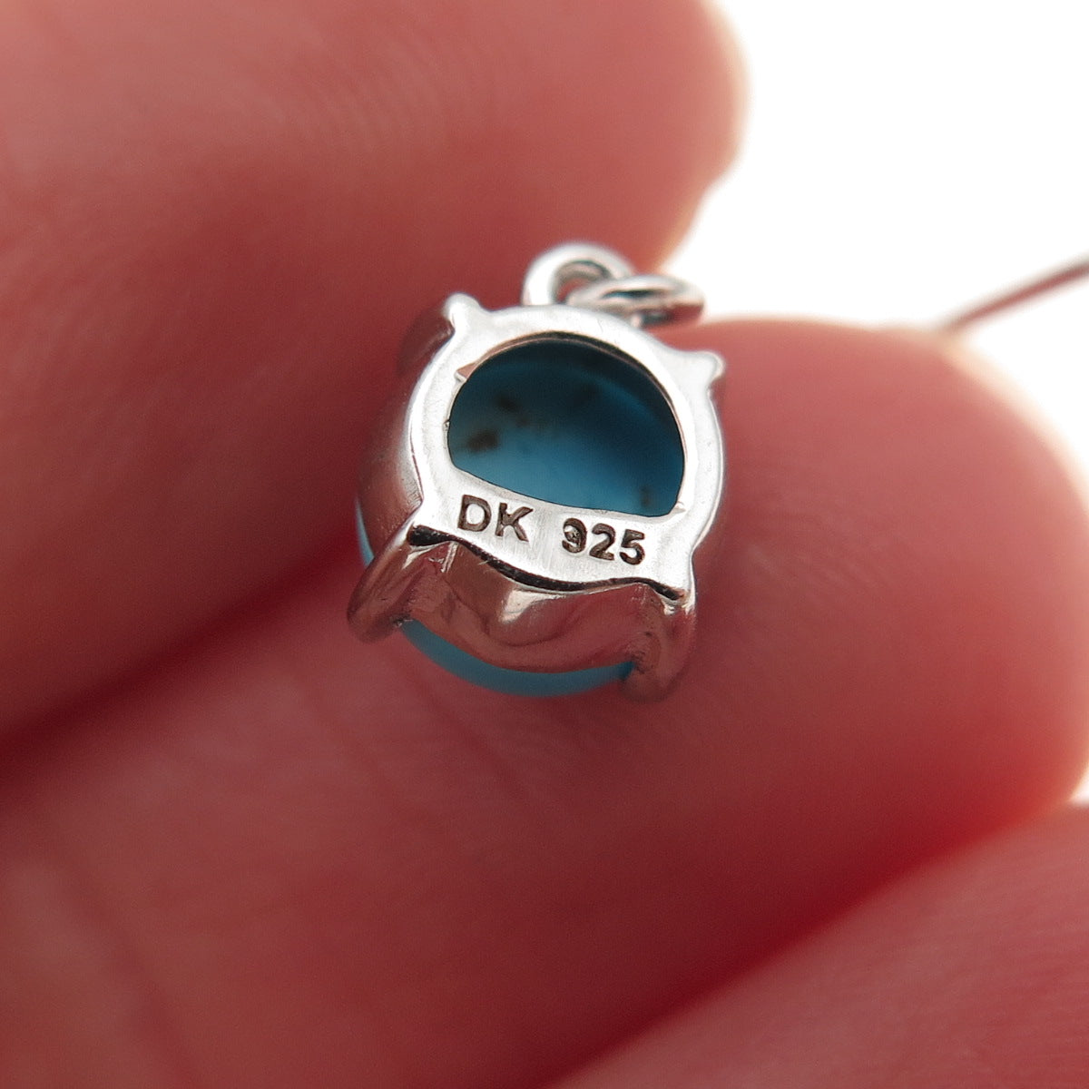 925 Sterling Silver Real Sleeping Beauty Turquoise Dangle Earrings