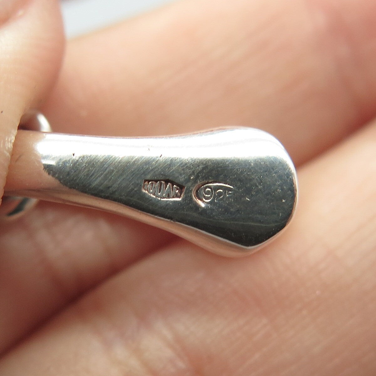 925 Sterling Silver Vintage Wood Hook Amulet Pendant