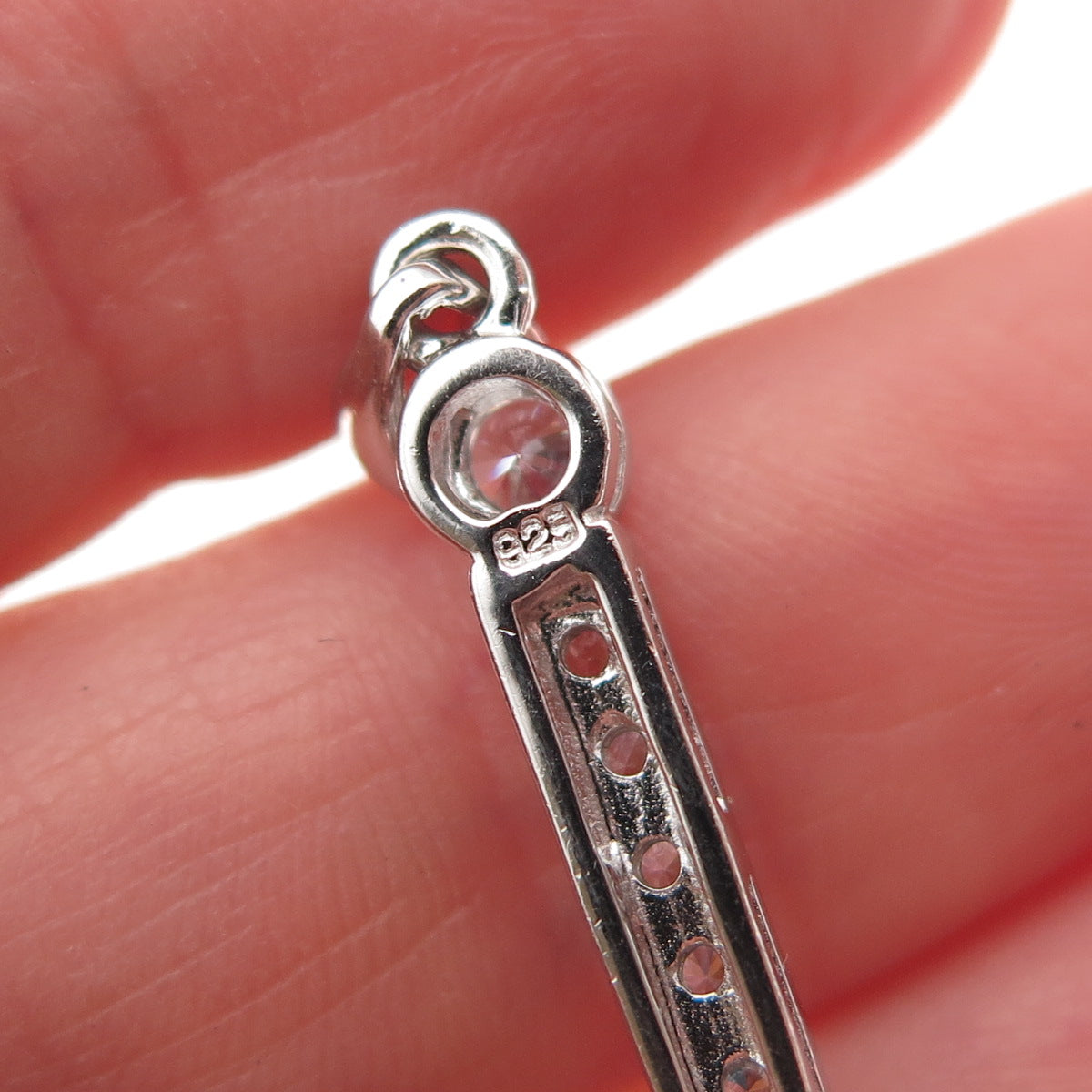 925 Sterling Silver Real Swiss Blue Topaz & C Z Heart Charm Pendant
