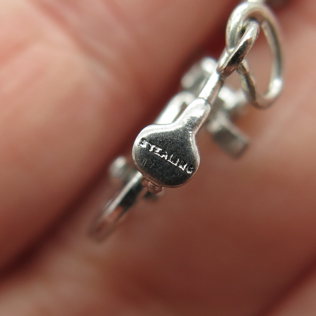 925 Sterling Silver Antique Art Deco Bicycle Minimalist Charm Pendant
