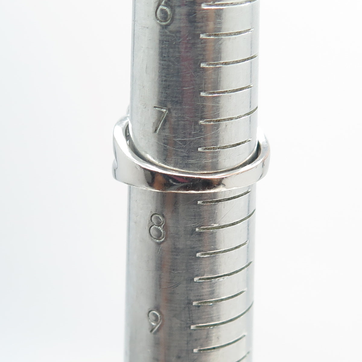 925 Sterling Silver Pave C Z Heart Infinity Ring Size 7.75