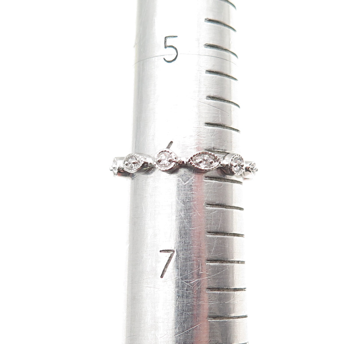 925 Sterling Silver Round-Cut C Z Eternity Band Ring Size 6.25