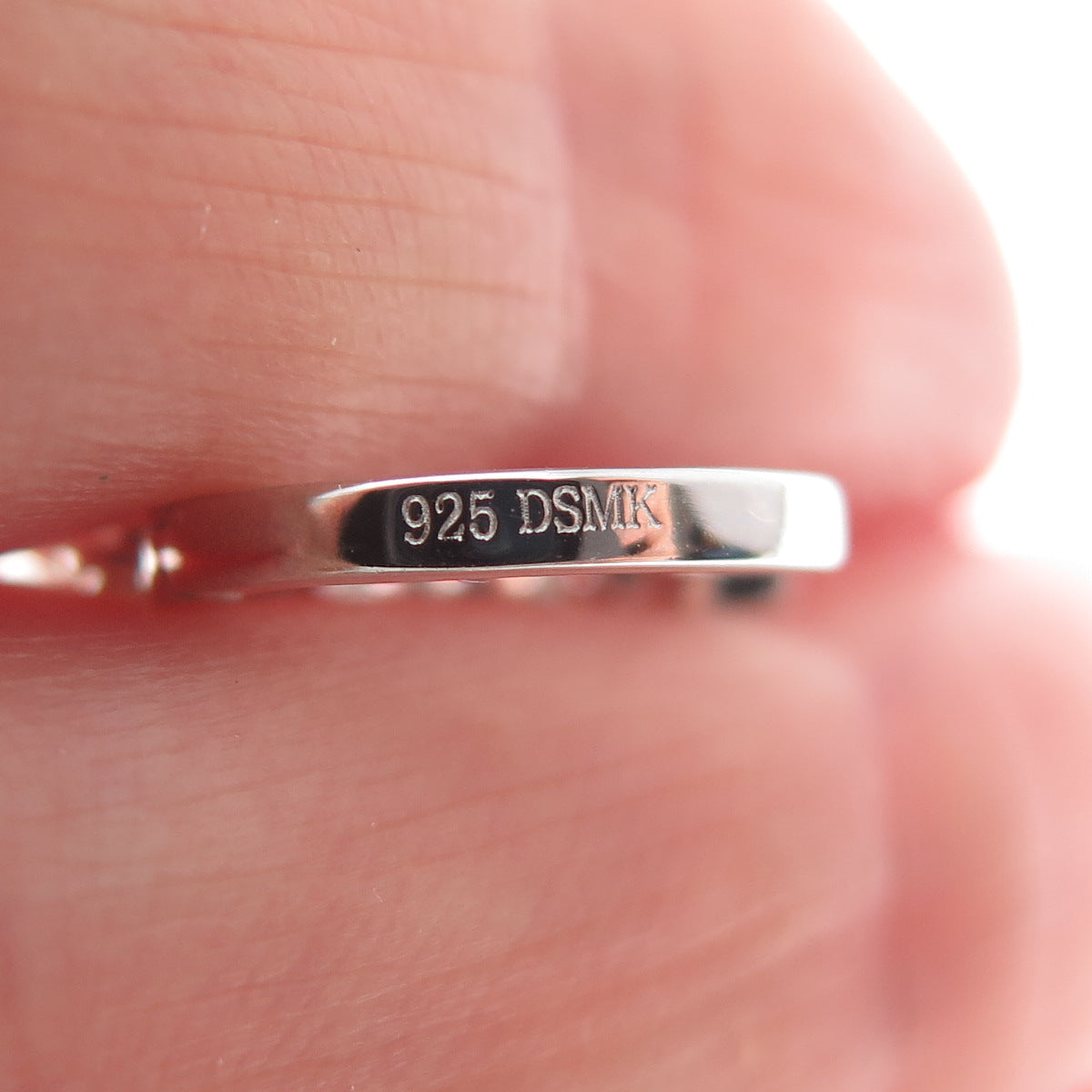 DSMK 925 Sterling Silver 2-Tone Pink & White C Z Teardrop Dangle Earrings