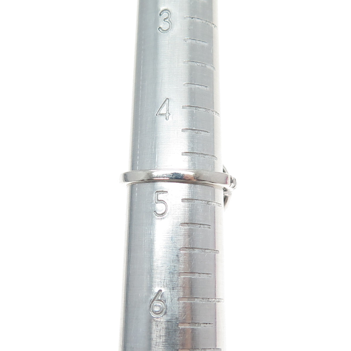 925 Sterling Silver Vintage Real Round-Cut Black Spinel & C Z Ring Size 4.75