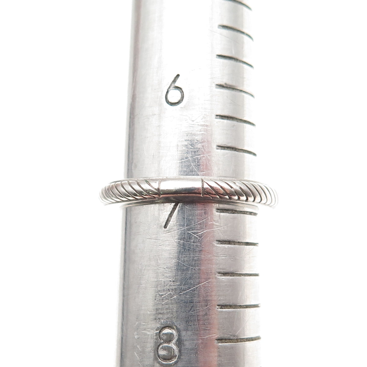 Judith Ripka 925 Sterling Silver Vintage Ribbed Stackable Band Ring Size 7