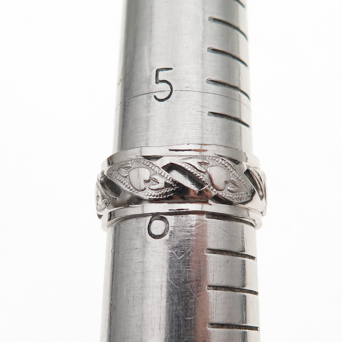 J.D. Schlang Co. 925 Sterling Silver Antique Art Deco Heart Band Ring Size 6