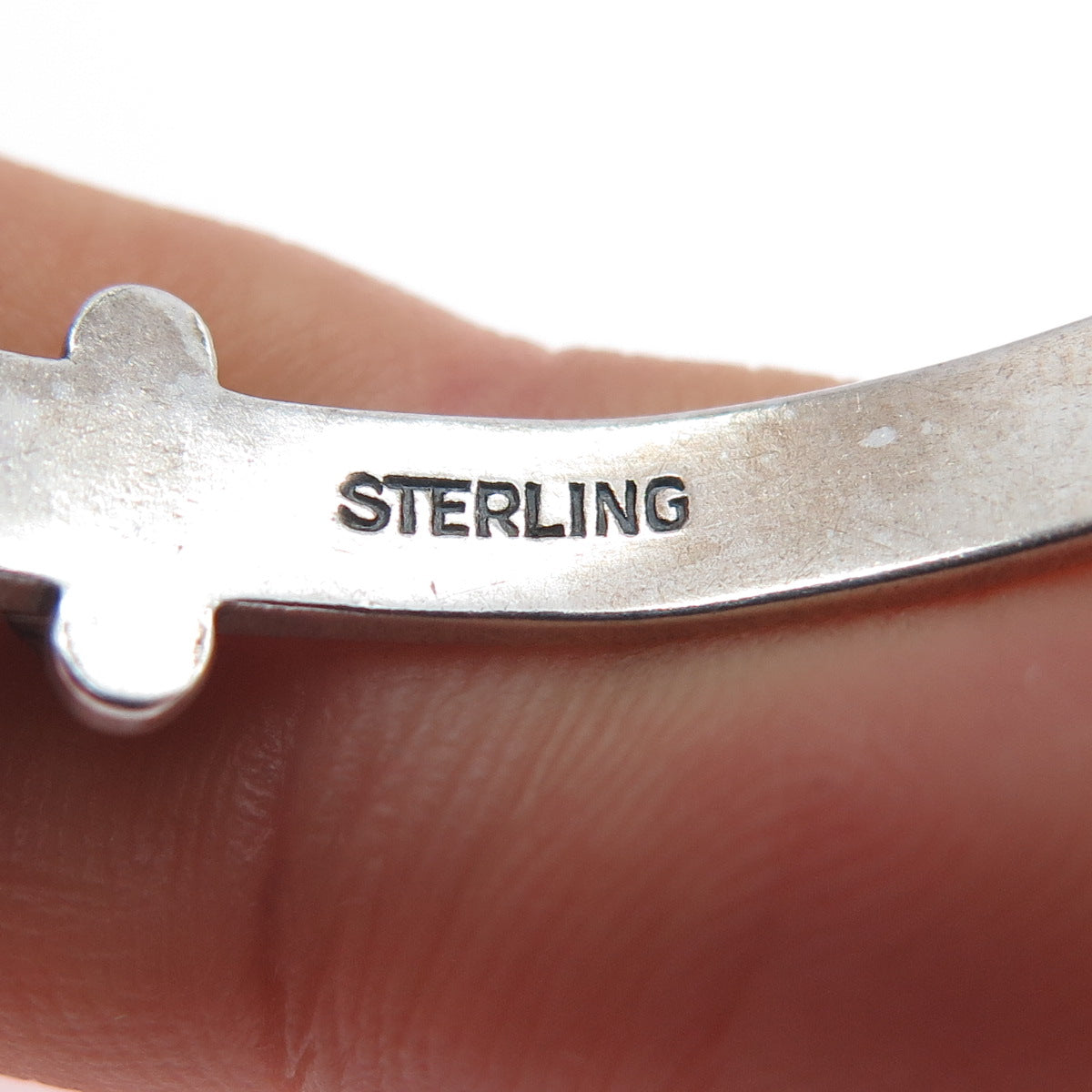 Old Pawn Sterling Vintage Kingman Turquoise Snake Eye Adjustable Bracelet 6.75"