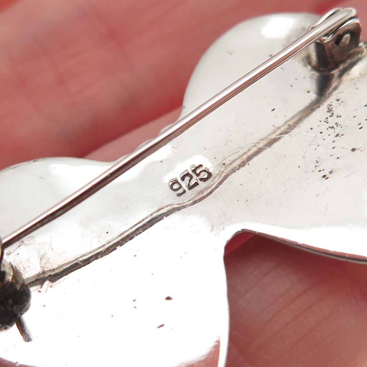 925 Sterling Silver Vintage Ribbon Bow Pin Brooch