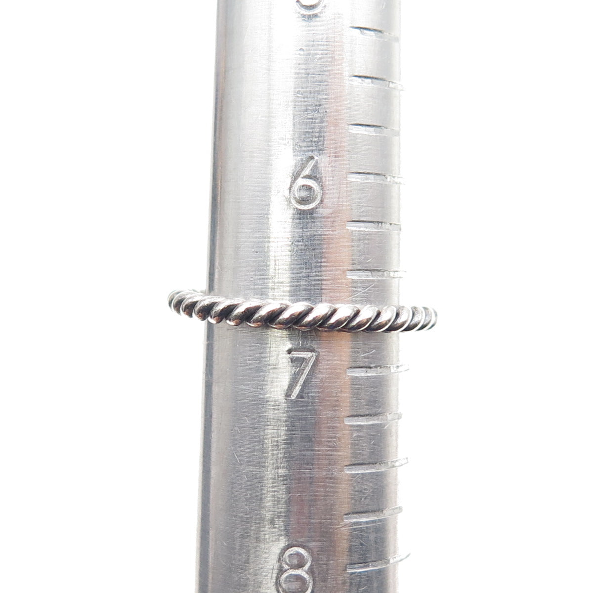 925 Sterling Silver Vintage Real Moonstone Twisted Rope Ring Size 6.75