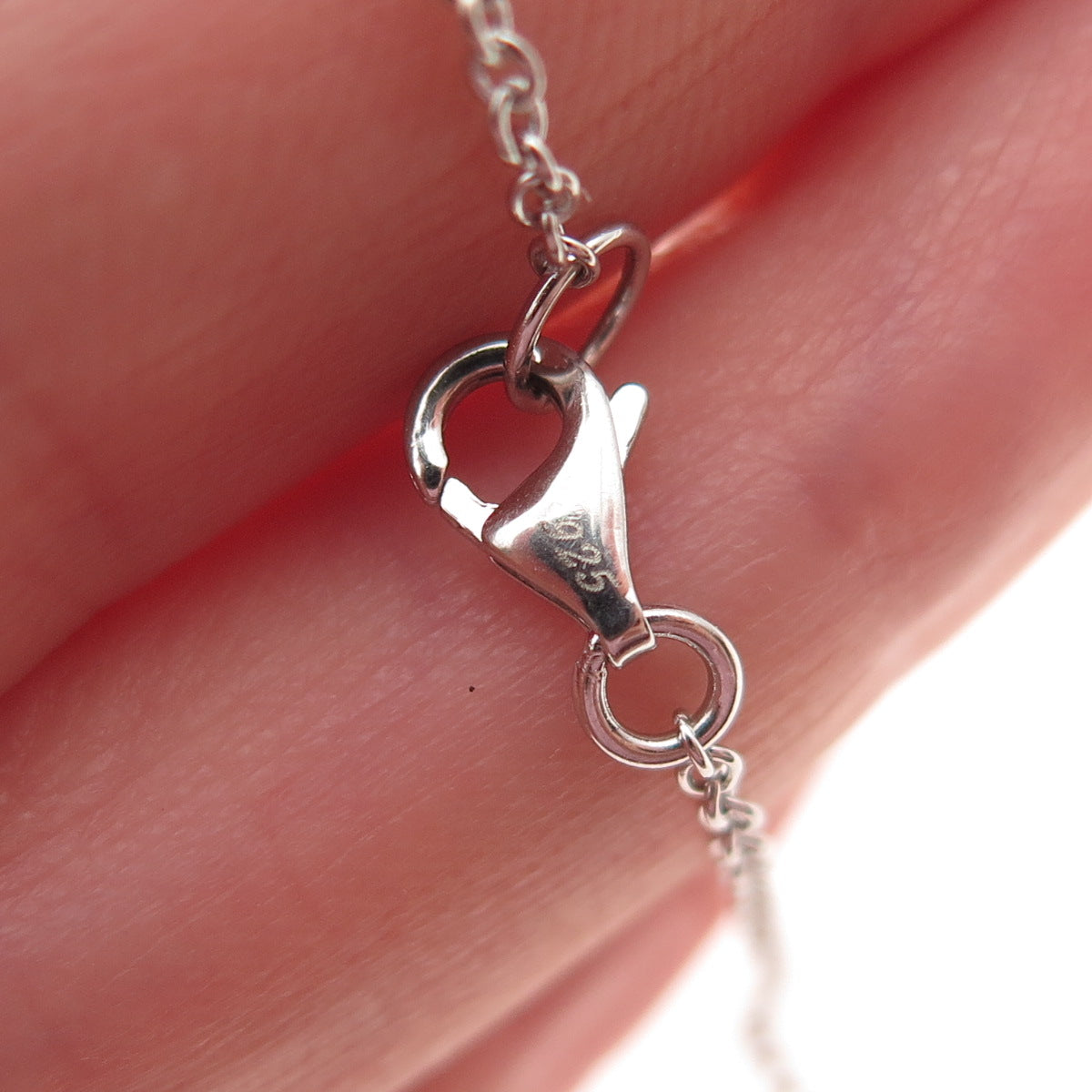 925 Sterling Silver Round-Cut C Z Cross Cable Chain Necklace 16-18"