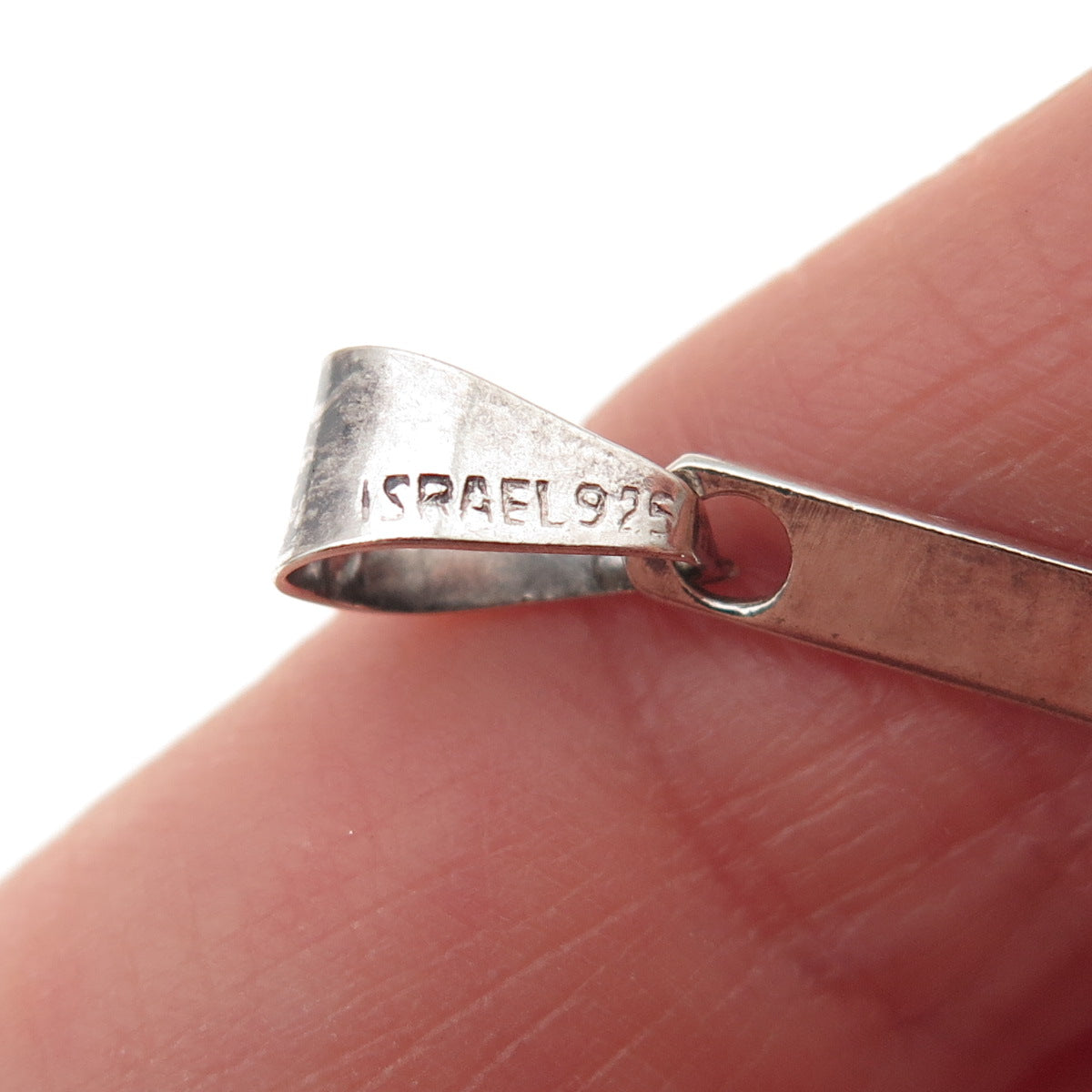 925 Sterling Silver Vintage Israel Real Eilat Modernist Oxidized Pendant
