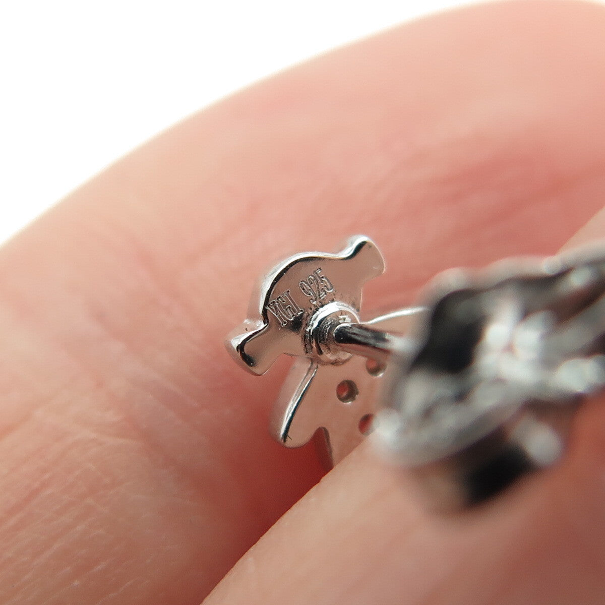 925 Sterling Silver Round-Cut C Z Baby Girl Stud Earrings
