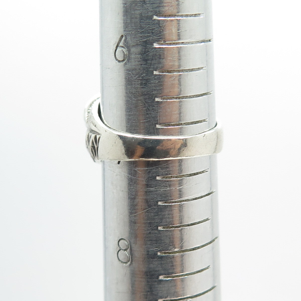 925 Sterling Silver Vintage Twisted Ribbed Pattern Dome Ring Size 7
