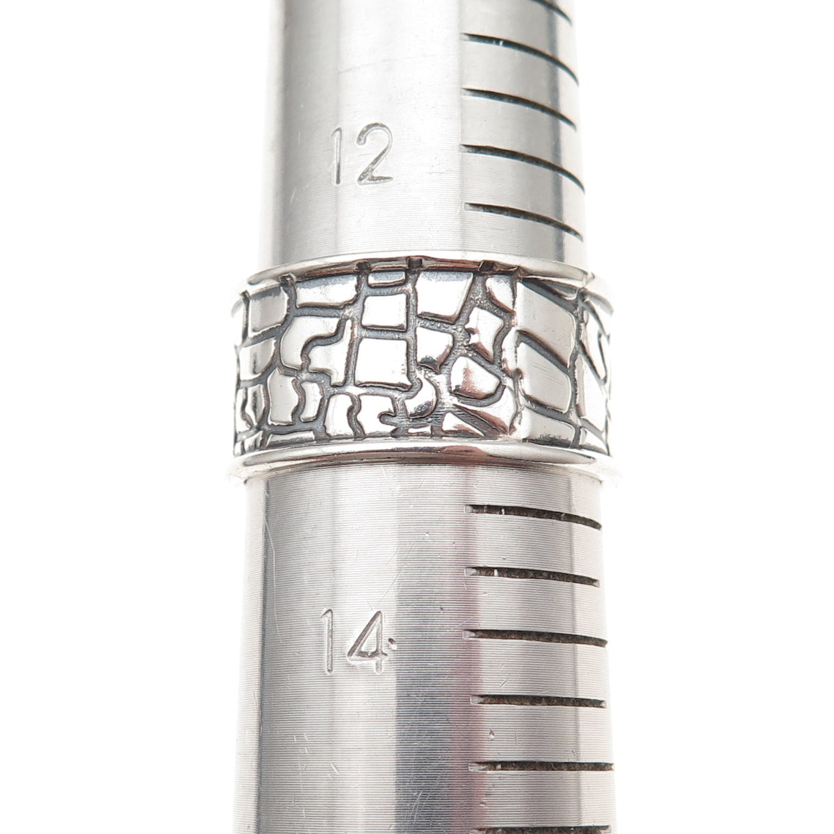 925 Sterling Silver Vintage Cobblestone Oxidized Band Ring Size 13.25