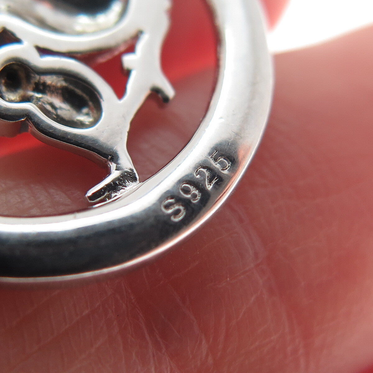 925 Sterling Silver Enamel Spinel C Z "I Love You To The Moon & Back" Pendant
