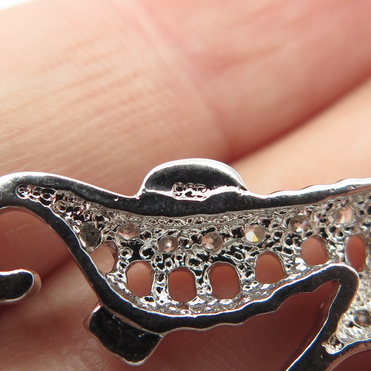 925 Sterling Silver C Z Seahorse Pendant