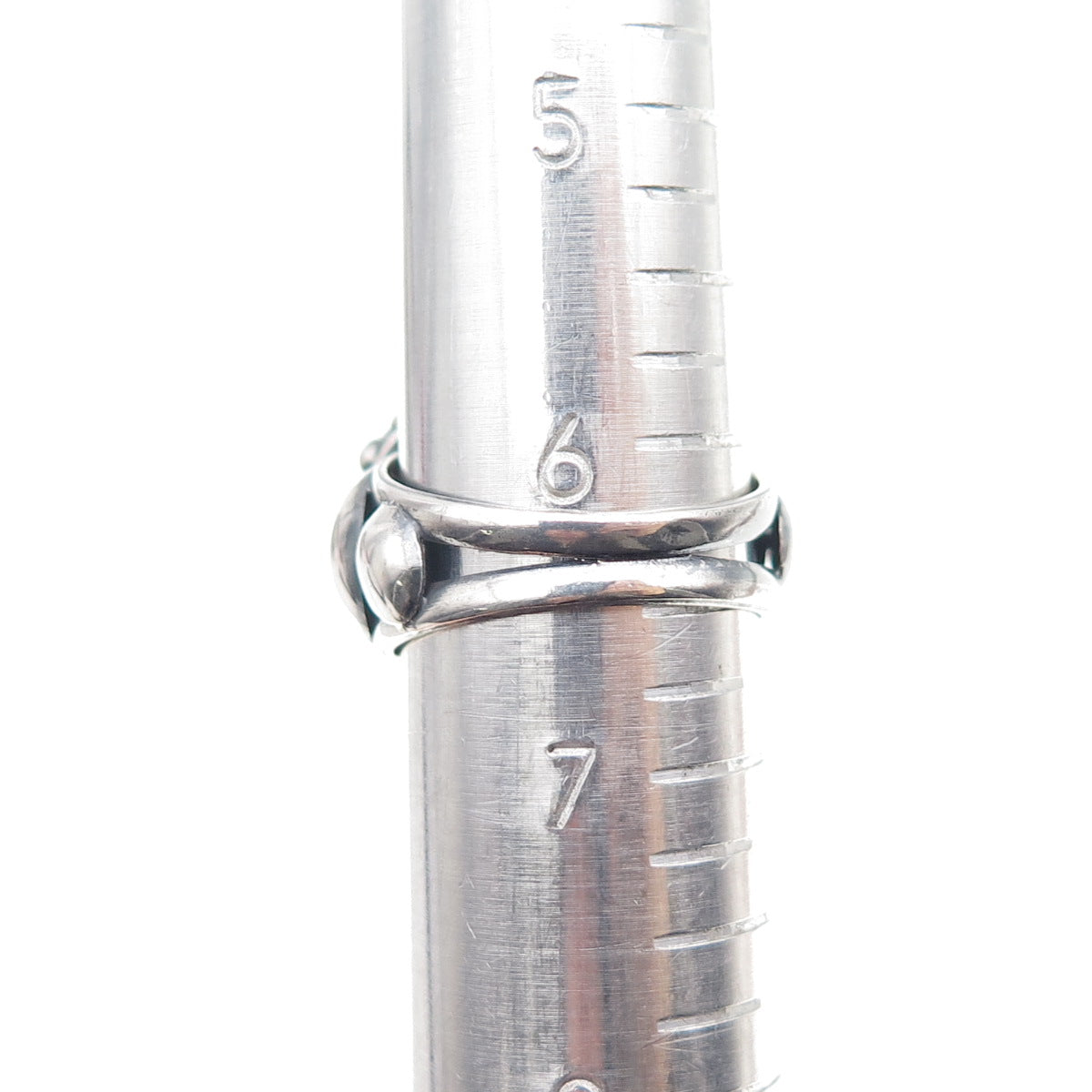 925 Sterling Silver Vintage Real Black Onyx Beaded Oxidized Ring Size 6.5