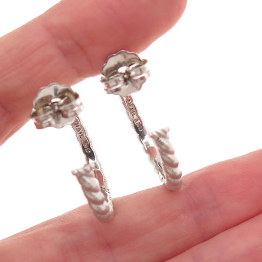 Judith Ripka 925 Sterling Silver Twisted Hoop Earrings