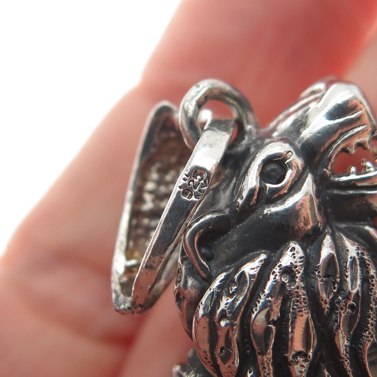 FRENCH & FRANKLIN 925 Sterling Silver Vintage Lion Oxidized Pendant