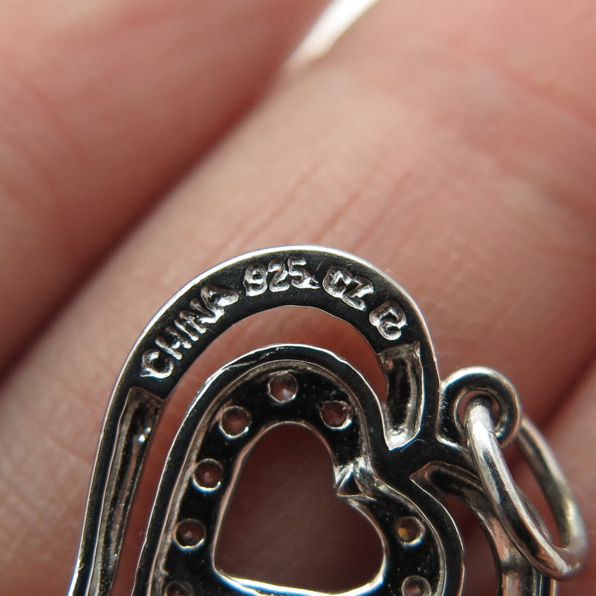 ROSS SIMONS 925 Sterling Silver Round-Cut C Z Heart Minimalist Pendant