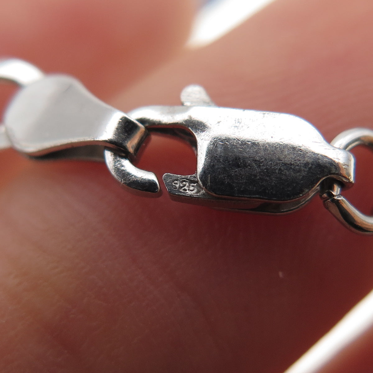 P. LUX 925 Sterling Silver Italy Figaro Chain Necklace 20"