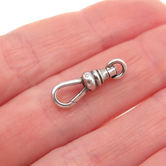 925 Sterling Silver Antique Art Deco Bracelet / Necklace Carabiner Lock Clasp